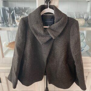 BANANA REPUBLIC PRE-OWNED WOOL SWING WRAP JACKET TEXTURED BROWN SIZE 8